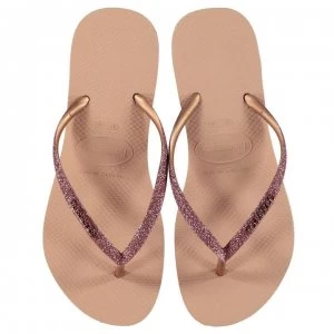 Image of Havaianas Slim Glitter Flip Flops - BALLET ROSE
