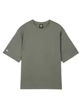 Image of Umbro Sports Style Oversize Tee - Grey, Size S, Men