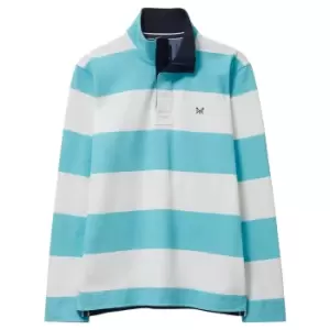 Image of Crew Clothing Mens Lightweight Padstow Sweater Blue Radiance/White Medium