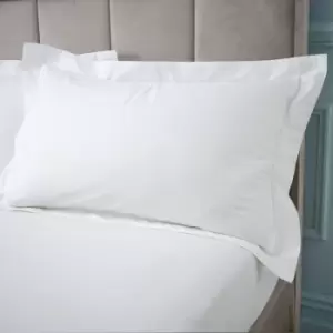 Image of Plain Dye 100% Egyptian Cotton 180 Thread Count Oxford Pillow Case, White - Bianca