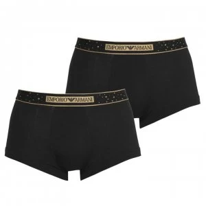 Image of Emporio Armani 2 Pack Christmas Trunks Black/Gold Size L Men