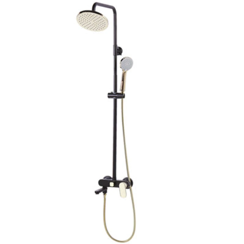 Image of Beliani Mixer Shower Set With Rainshower Gurara Black/ Gold