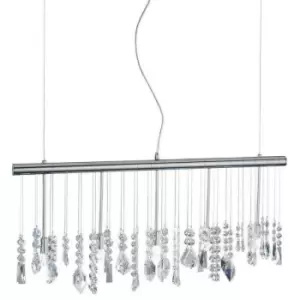 Image of Kolarz STRETTA - Designer Crystal Straight Pendant Light Polished Chrome, 5x G9