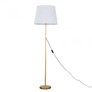 Image of Charlie Gold Floor Lamp with XL White Aspen Shade