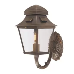 Image of St Paul 1 Light Outdoor Wall Lantern Light Brass IP44, E27