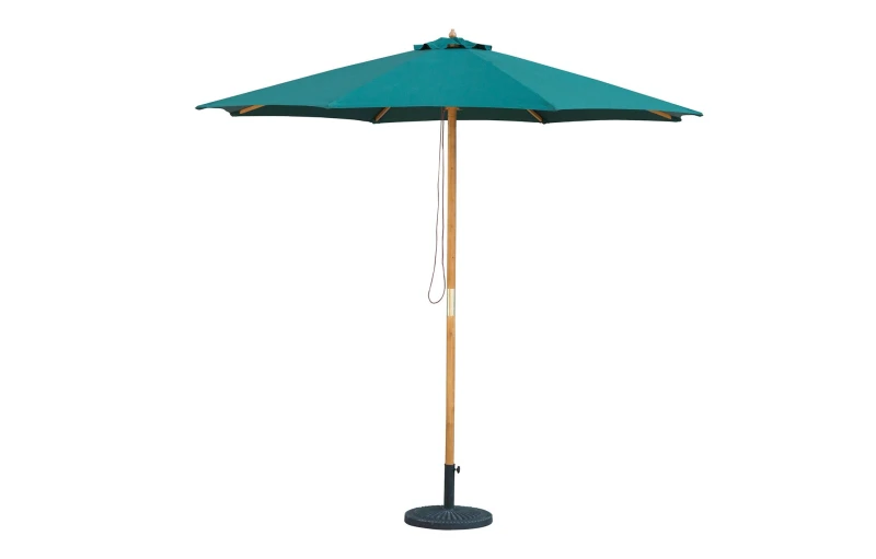 Image of Mint Outdoor Bali - Wooden Parasol - 2.95m - Hunter Green Weatherproof Fabric Green Unisex