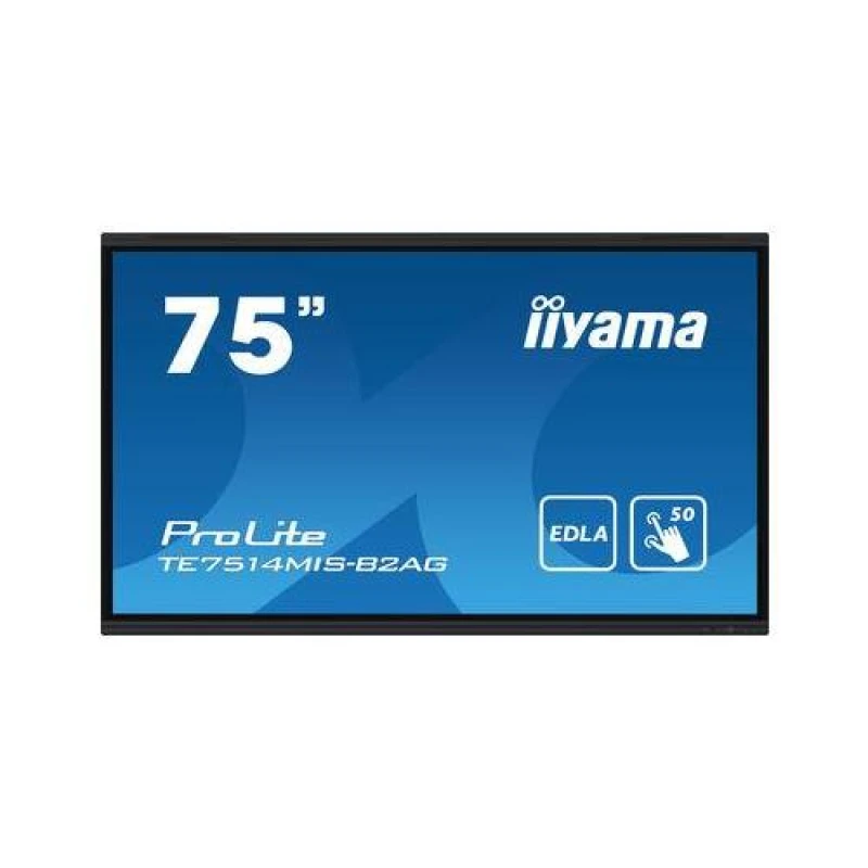 Image of iiyama iiyama PROLITE TE7514MIS-B2AG Digital signage flat panel 190.5cm (75") LCD WiFi 435 cd/m 4K Ultra HD Black Touch Screen Built-in process