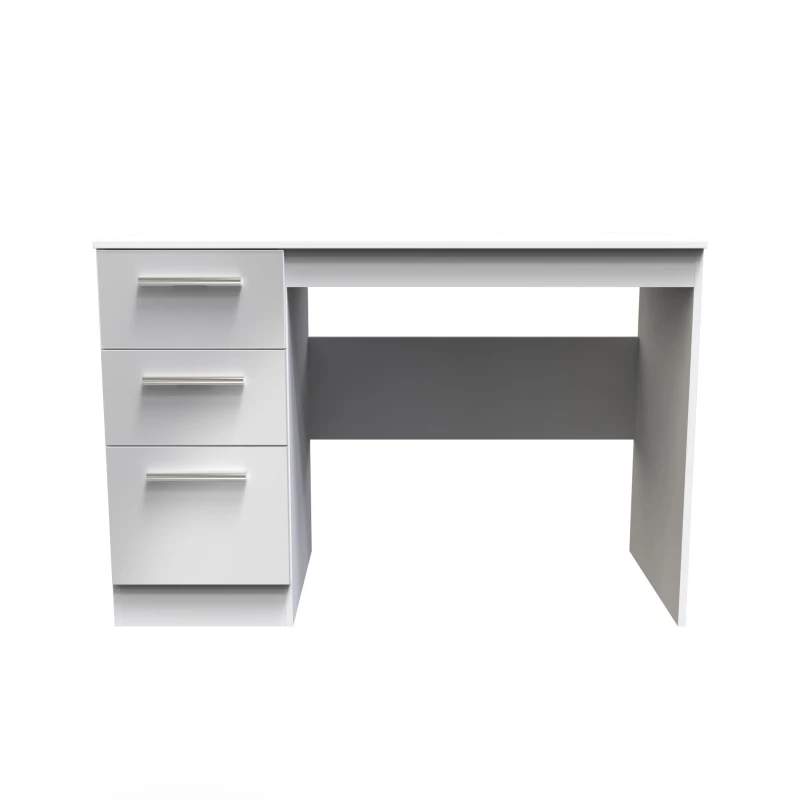 Image of Trent 3 Drawer Desk In Grey & White (Ready Assembled)