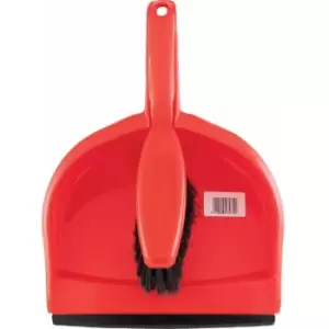 Image of Plastic Dustpan & Soft Brush Set (Red) - Cotswold