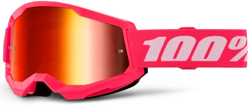 Image of 100% Strata 2 Essential Chrome Motocross Goggles, white-pink for Men