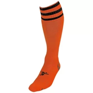 Image of Precision 3 Stripe Pro Football Socks Junior J12-2 Tangerine/Black