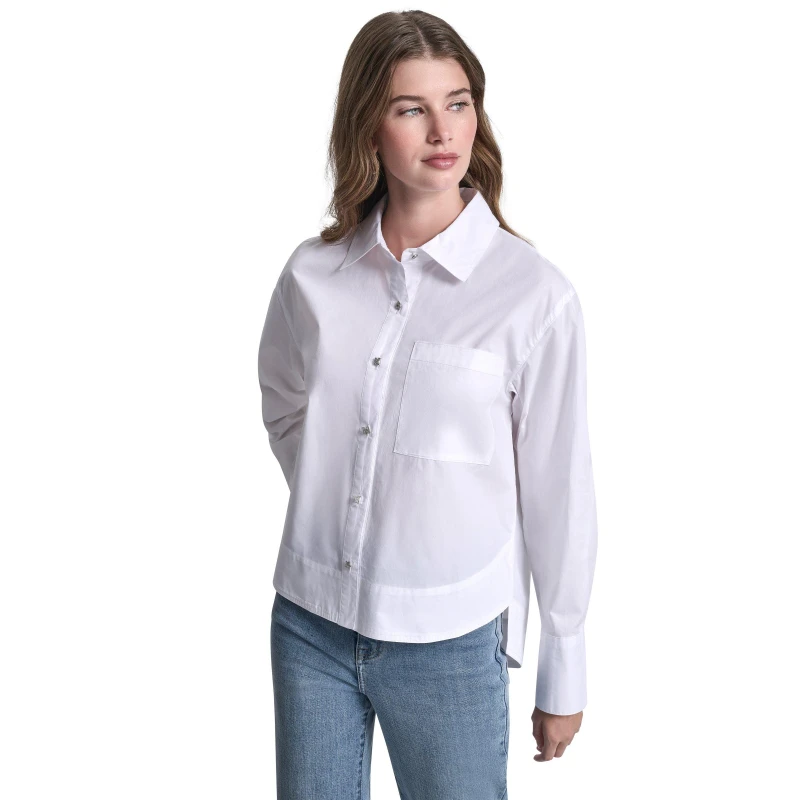 Image of DKNY Dmt Shirt Ld62 White female 8 (XS)