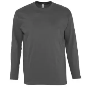 Image of SOLS Mens Monarch Long Sleeve T-Shirt (S) (Dark Grey)