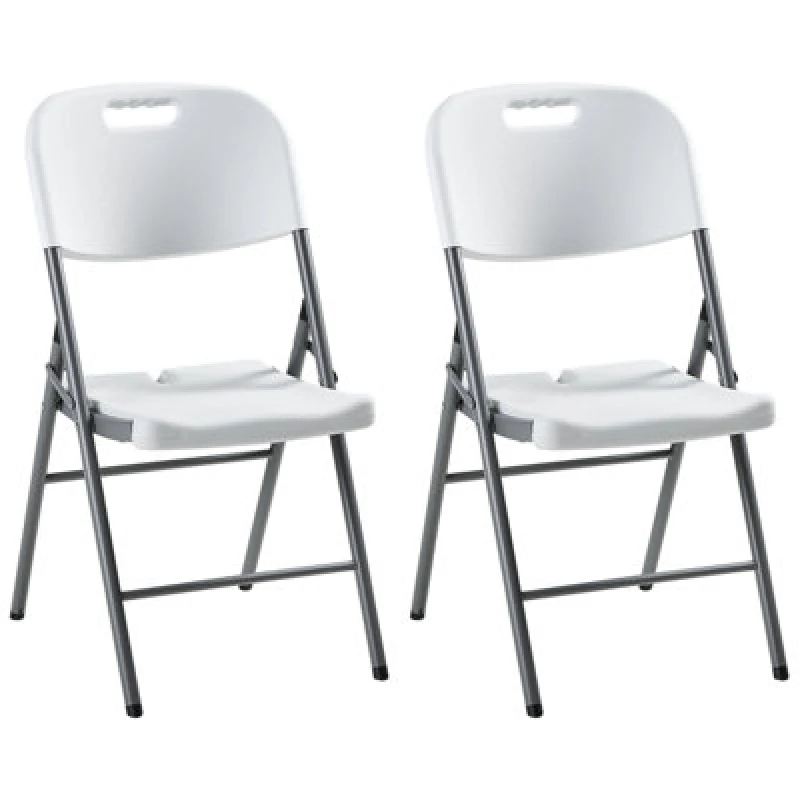 Image of Beliani Set Of 2 Garden Chairs Cugnoli Folding White