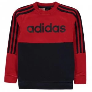 Image of adidas Large Logo Crew Sweatshirt Junior Boys - Red/Navy