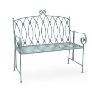 Image of Charles Bentley Wrought Iron Bench Sage Green