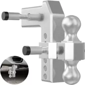 Image of VEVOR Adjustable Trailer Hitch, Fits 2" Receiver, 6" Drop Ball Mount Hitch w/ Forged Aluminum Shank ＆ Two Iron Balls, 12500 LBS Towing Capacity for