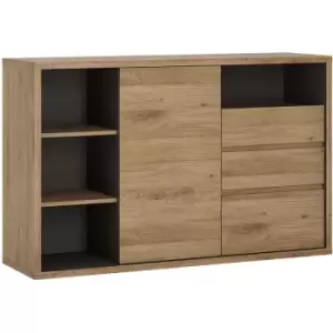 Image of Shetland 1 Door 3 drawer sideboard - Shetland Oak Finish