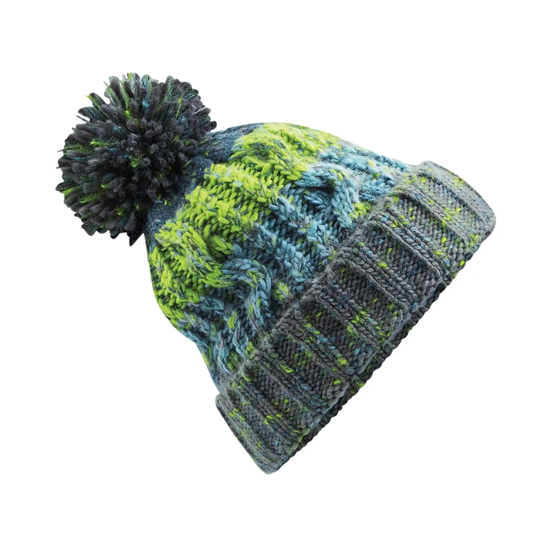 Image of Beechfield Beechfield Men Corkscrew Knitted Pom Pom Beanie Hat Multi One Size Male 5057080769155