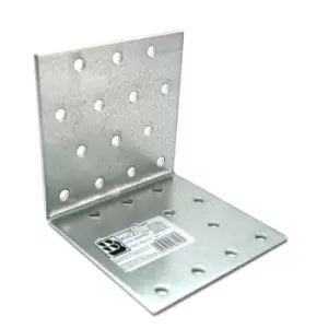 Image of Heavy Duty Zinc Plated Reinforced Corner Angle Bracket - Size 80x80x80x2mm - Pack of 10