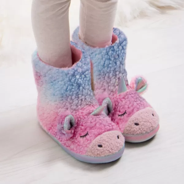 Image of totes Kids Pink Unicorn Boot Slippers Pink