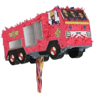 Image of amscan Red Pinata with Sam's Fire Truck Design