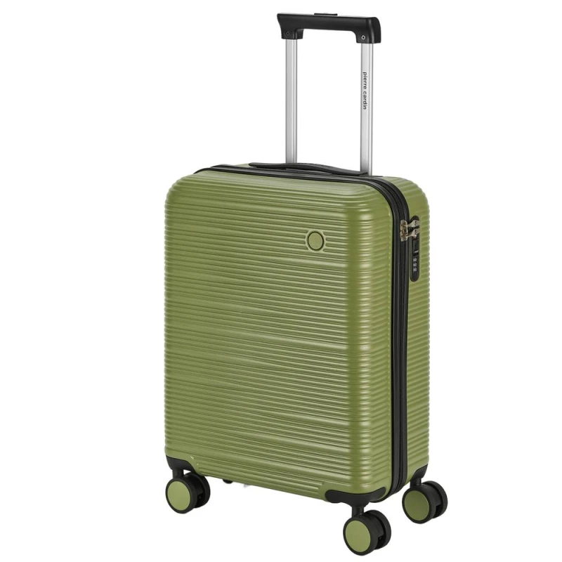Image of Pierre Cardin Arles Travel Cabin Suitcase, Hard Shell, Spinner Wheels - Olive Green Olive Unisex Cabin