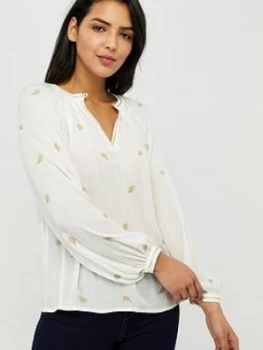 Image of Monsoon Pia Embroidered Top - Ivory