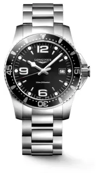 Image of LONGINES L37404566 Mens HydroConquest 41mm Quartz Black Watch