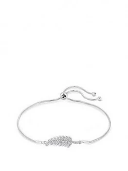 Image of Simply Silver Sterling Silver Swarovski Feather Toggle Bracelet
