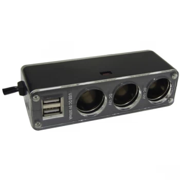 Image of Streetwize 12V Triple Socket With Twin USB