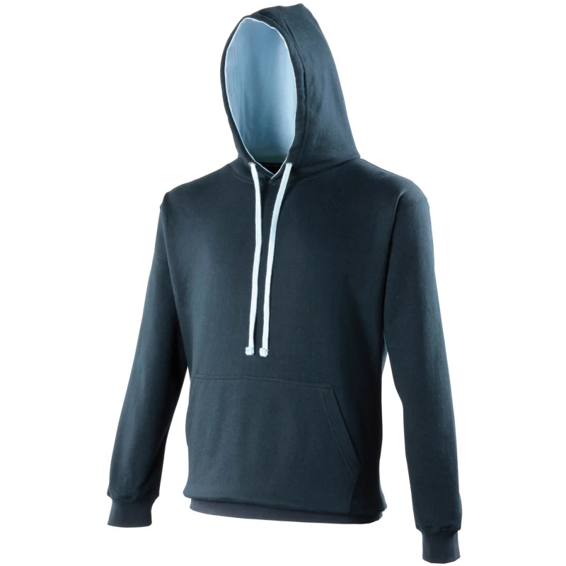 Image of AWDis AWDis Men Varsity Hooded Sweatshirt Hoodie in Dark Navy Size: X-Small Dark Navy XS Male 5054171853670
