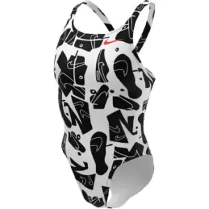 Image of Nike Fast Multi Print Swimsuit Womens - Black