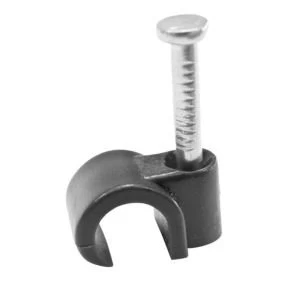 Image of BQ Black 7mm Co Axial Cable Clips Pack of 100