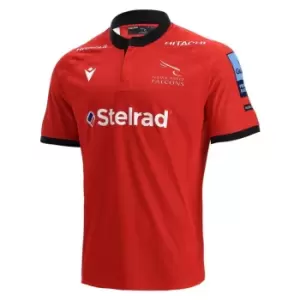 Image of Macron Newcastle Falcons Away Jersey Mens - Red