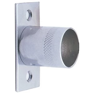 Image of Colorail Chrome effect Steel Rail centre bracket (Dia)19mm Pack of 2