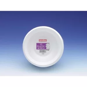 Image of Caroline White Plastic Bowls (pack of 15) 225ml 8oz