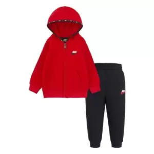 Image of Nike Swoosh Fleece Tracksuit Set - Red