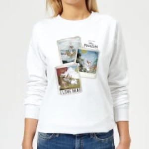 Image of Disney Frozen Olaf Polaroid Womens Sweatshirt - White