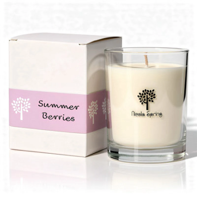 Image of Nicola Spring 160G Soy Wax Candle - Summer Berries - Fruity Fresh Fragrance In Glass Jar - Long Burn