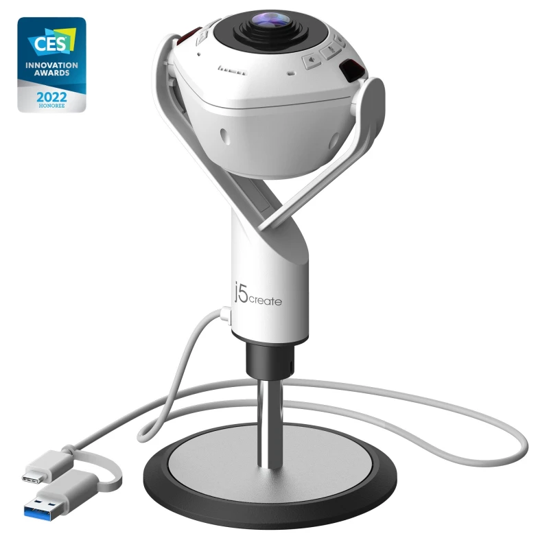 Image of J5CREATE j5create JVU368 360 AI-Powered Webcam with Speakerphone JVU368-N