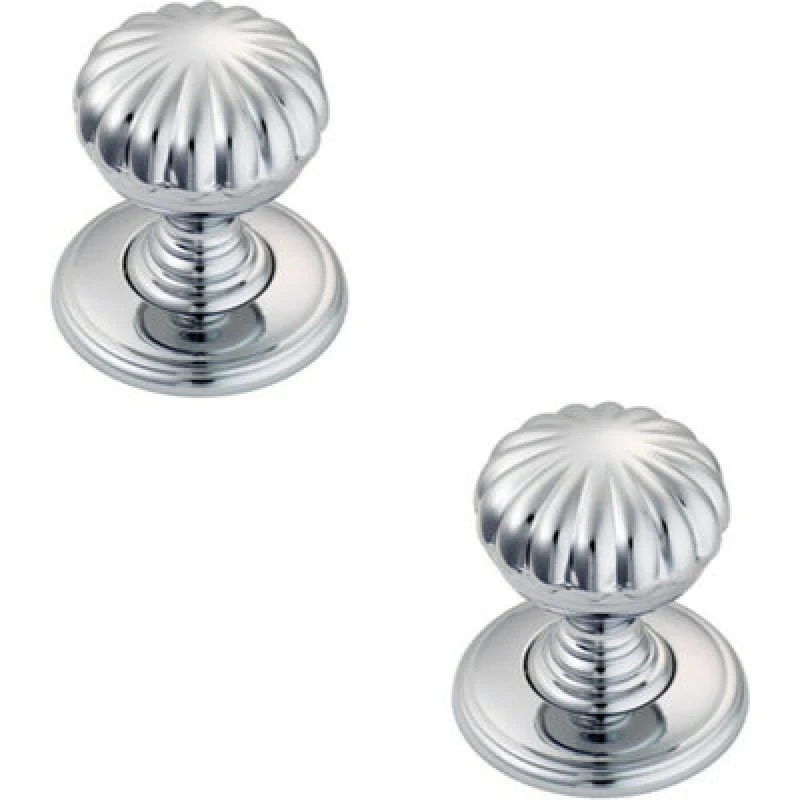 Image of Loops 2x Flower Design Textured Cupboard Door Knob 31mm Diameter Polished Chrome Multi unisex
