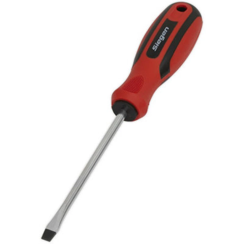 Image of Loops Slotted 5 x 100mm Screwdriver with Soft Grip Handle - Chrome Vanadium Shaft Multi