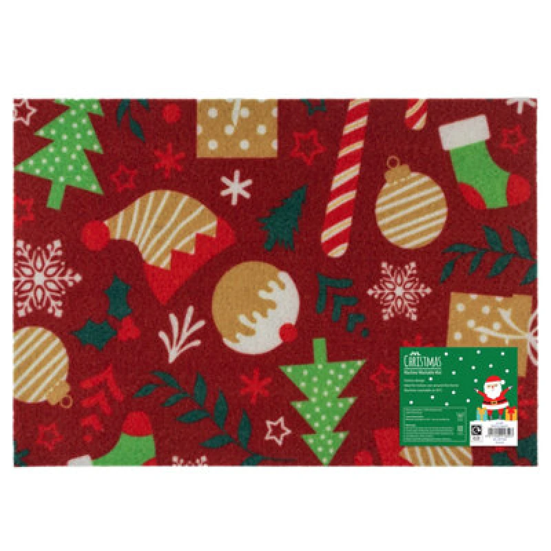 Image of Jvl Festive Machine Washable Entrance Doormat, 40X57Cm, Candy Lane
