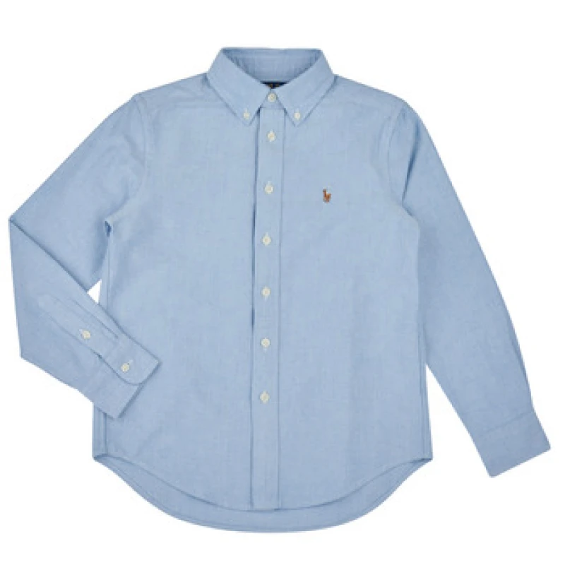 Image of Polo Ralph Lauren CHEMISE OXFORD CHAMBRAY boys's Children's Long sleeved Shirt in Blue