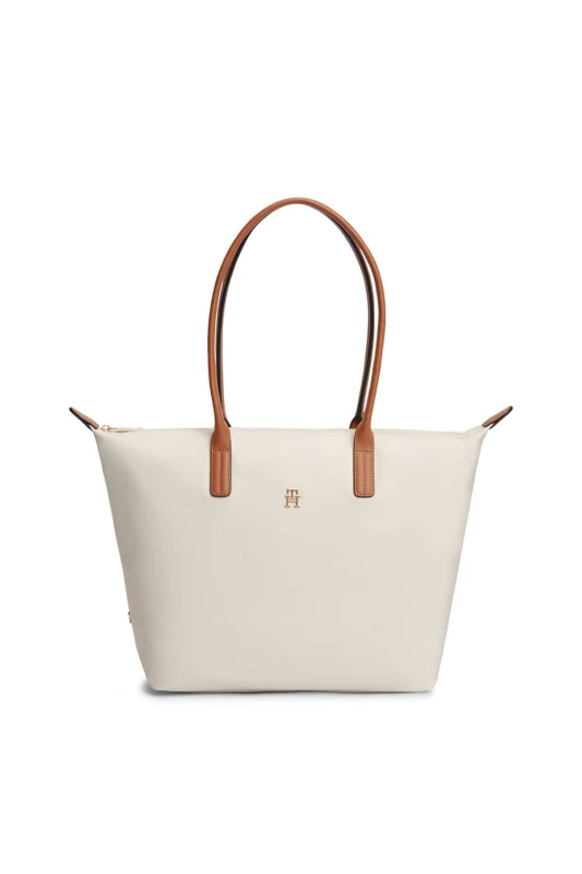 Image of Tommy Hilfiger Womens Popette Tote Soft Cream Cream Female