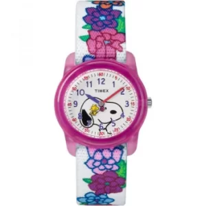Image of Childrens Timex Kids Analog x Peanuts Snoopy Flowers Watch