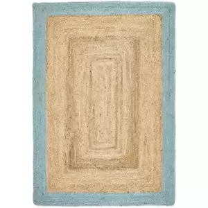 Image of Origins Jute Border Rug Duck Egg 120 x 170cm