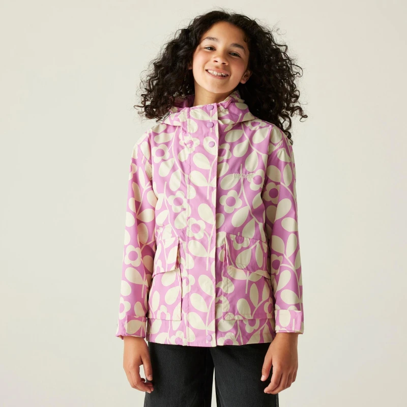 Image of Regatta Kids Swing Waterproof Jacket Jasmine Flower female 7-8 Years