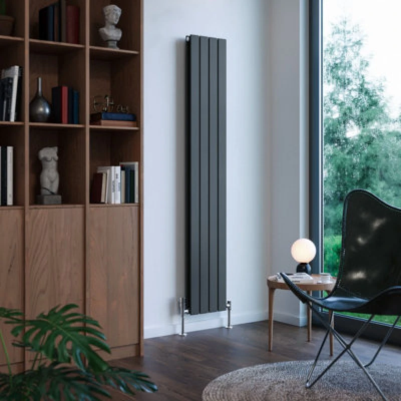 Image of Terma Forte Metallic Grey Hydronic Horizontal Or Vertical Designer 2776Btu Radiator, (W)292mm X (H)1800mm